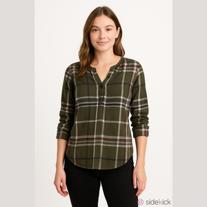 3/$10 Universal Thread Green Plaid Button Down Shirt